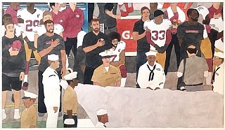 Kota Ezawa, National Anthem (San Francisco 49ers)
2019, Watercolor on Paper