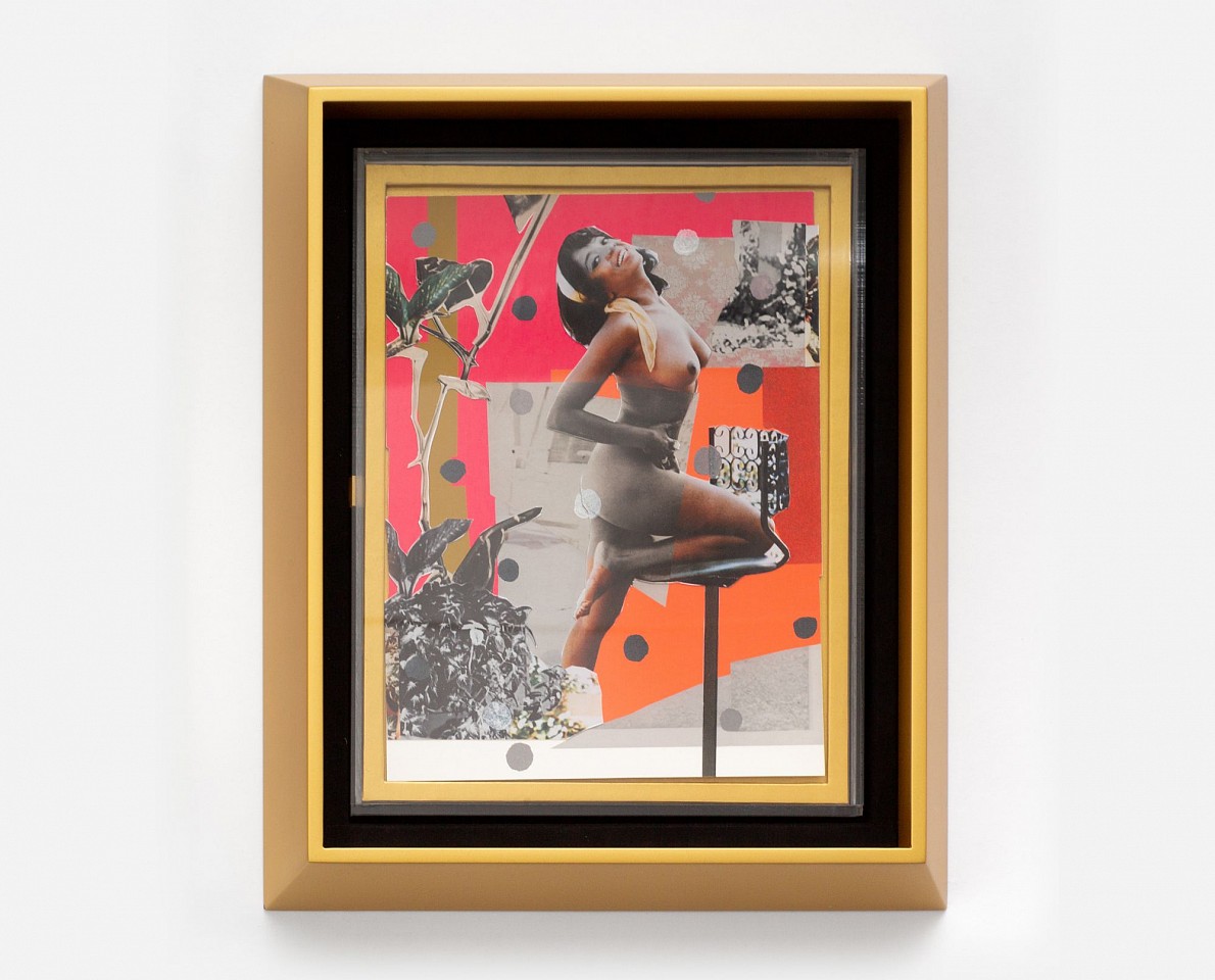 Mickalene Thomas, Jet Blue #11
2021, Hand-cut Inkjet Prints, Pigment-printed Silk Fragments, and Hand-applied Acrylic Pochoir